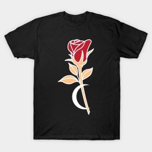 Rose and moon T-Shirt